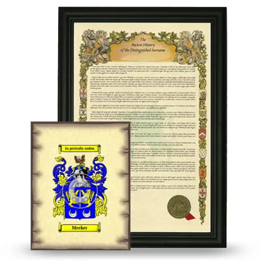 Meeker Framed History and Coat of Arms Print - Black