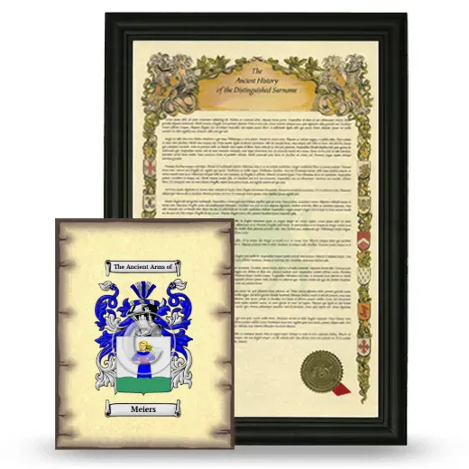 Meiers Framed History and Coat of Arms Print - Black
