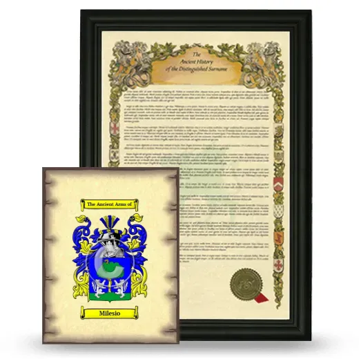 Milesio Framed History and Coat of Arms Print - Black