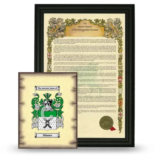 Minnes Framed History and Coat of Arms Print - Black