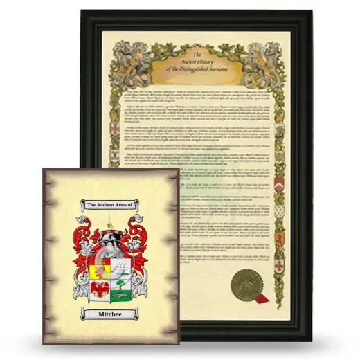 Mitchee Framed History and Coat of Arms Print - Black