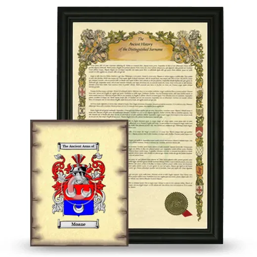 Moane Framed History and Coat of Arms Print - Black