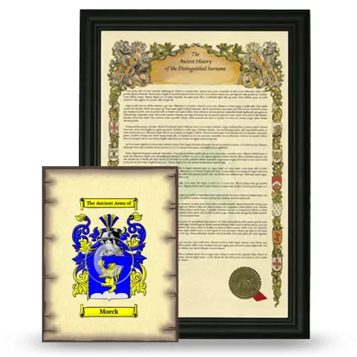 Moeck Framed History and Coat of Arms Print - Black