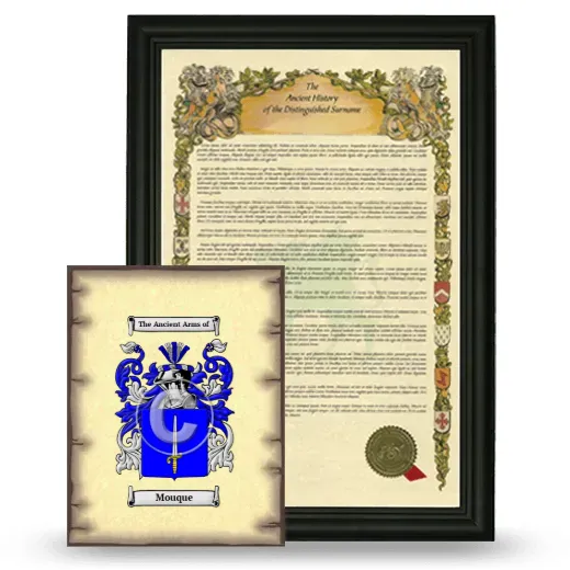 Mouque Framed History and Coat of Arms Print - Black