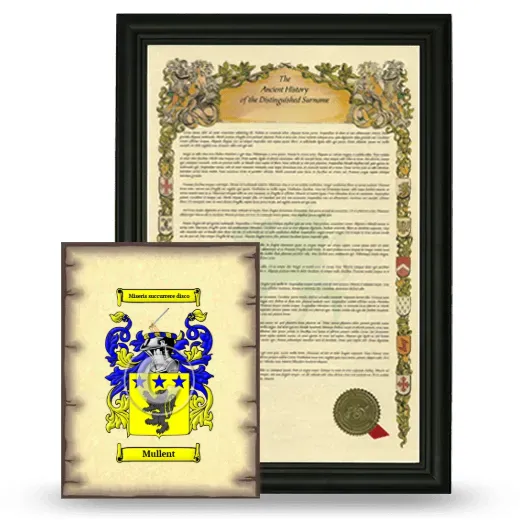 Mullent Framed History and Coat of Arms Print - Black