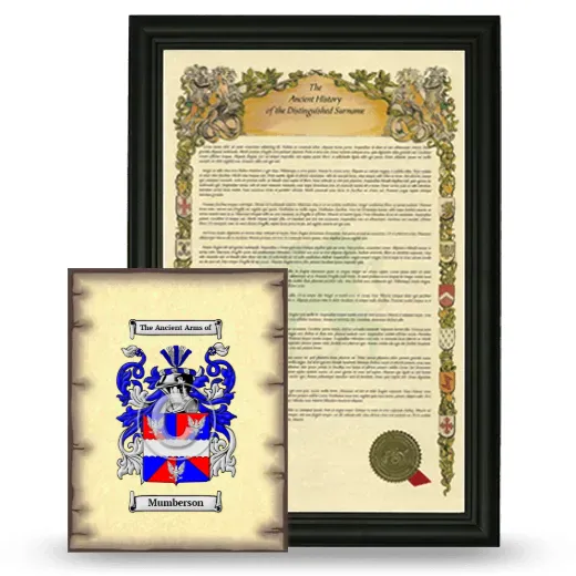 Mumberson Framed History and Coat of Arms Print - Black