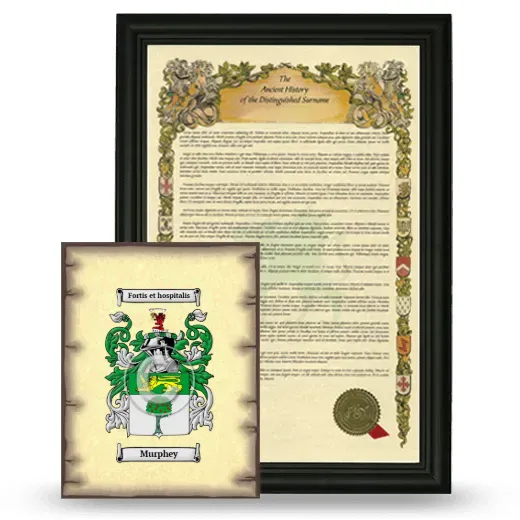 Murphey Framed History and Coat of Arms Print - Black