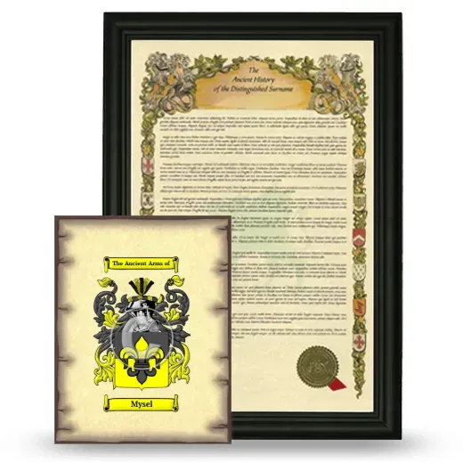 Mysel Framed History and Coat of Arms Print - Black