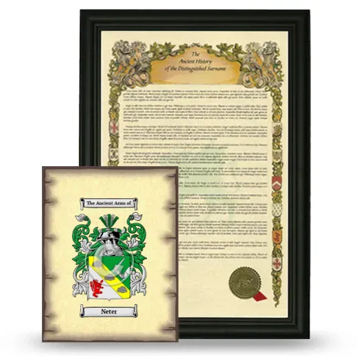 Neter Framed History and Coat of Arms Print - Black