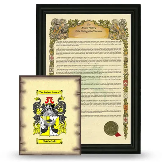 Nettlefield Framed History and Coat of Arms Print - Black