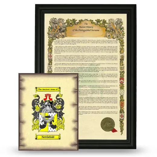 Nettlefold Framed History and Coat of Arms Print - Black