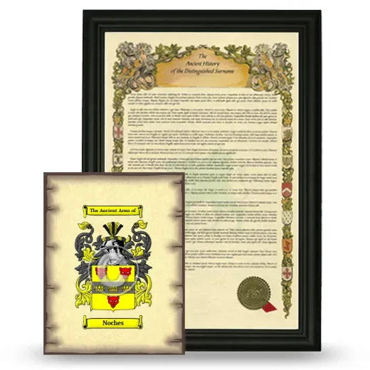 Noches Framed History and Coat of Arms Print - Black