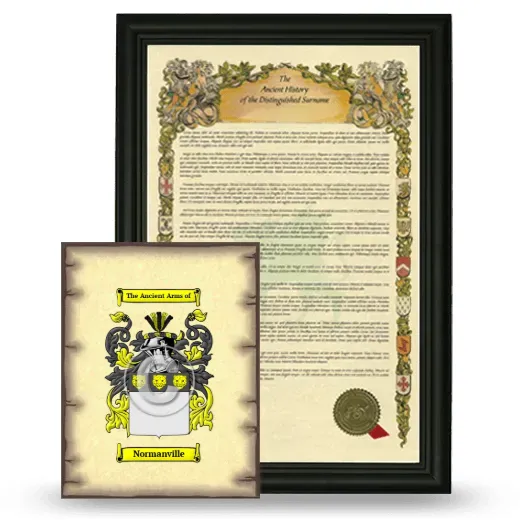 Normanville Framed History and Coat of Arms Print - Black