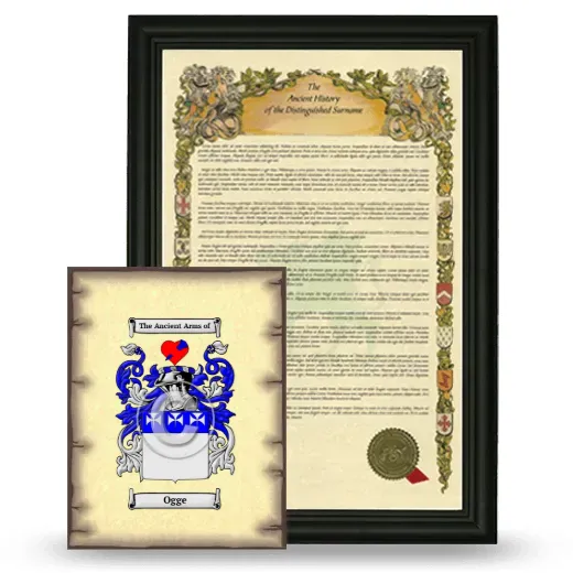 Ogge Framed History and Coat of Arms Print - Black