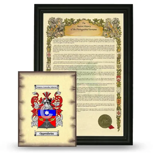 Oppenheim Framed History and Coat of Arms Print - Black