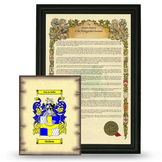 Orsbon Framed History and Coat of Arms Print - Black