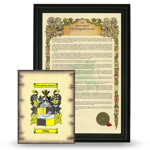 Oting Framed History and Coat of Arms Print - Black