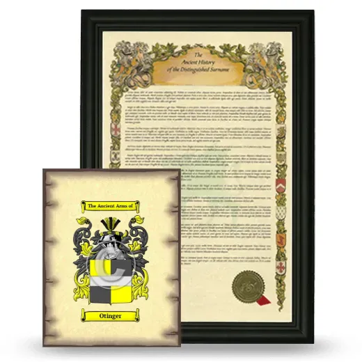 Otinger Framed History and Coat of Arms Print - Black
