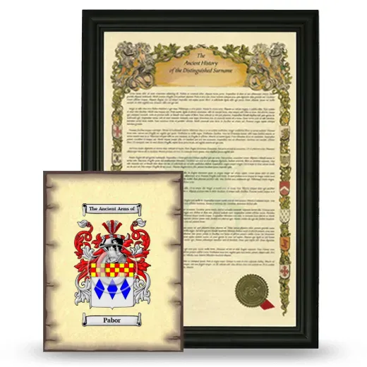 Pabor Framed History and Coat of Arms Print - Black