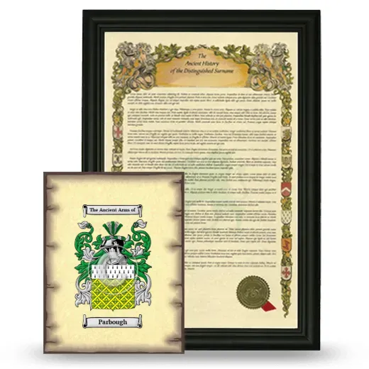 Parbough Framed History and Coat of Arms Print - Black