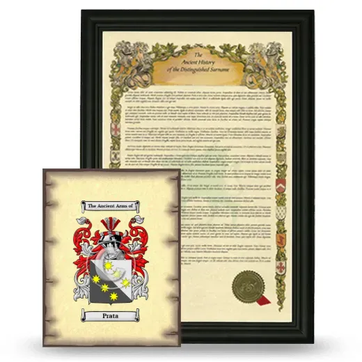 Prata Framed History and Coat of Arms Print - Black