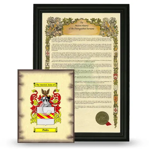 Puits Framed History and Coat of Arms Print - Black