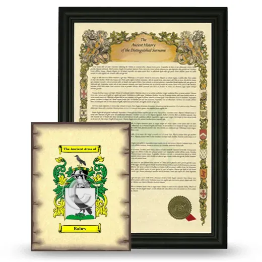 Rabes Framed History and Coat of Arms Print - Black