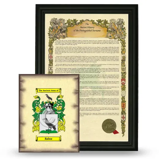 Rabor Framed History and Coat of Arms Print - Black