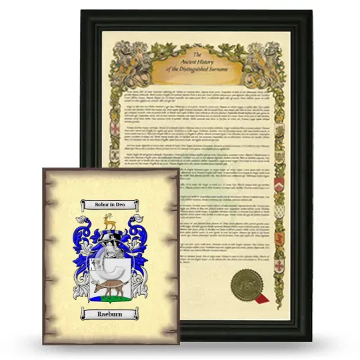 Raeburn Framed History and Coat of Arms Print - Black
