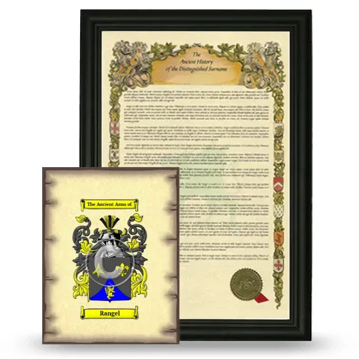 Rangel Framed History and Coat of Arms Print - Black