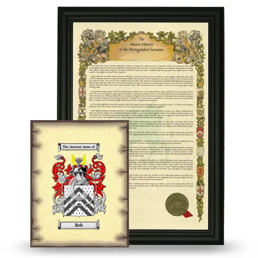 Reb Framed History and Coat of Arms Print - Black