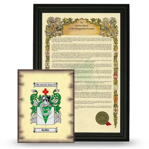 Redfer Framed History and Coat of Arms Print - Black