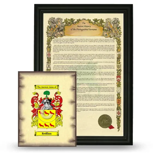 Redfinn Framed History and Coat of Arms Print - Black