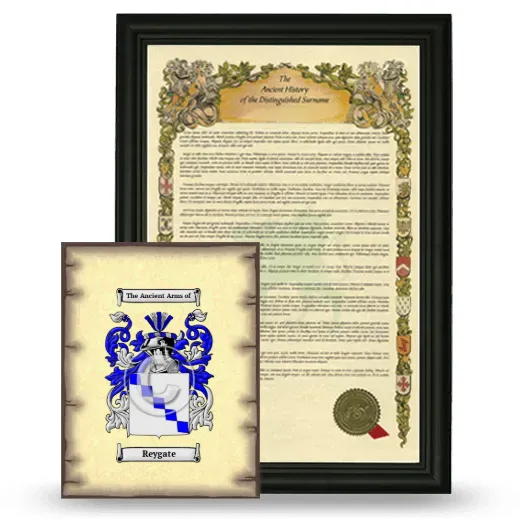 Reygate Framed History and Coat of Arms Print - Black