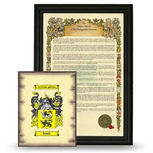 Rourk Framed History and Coat of Arms Print - Black