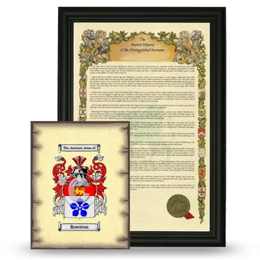 Rowston Framed History and Coat of Arms Print - Black