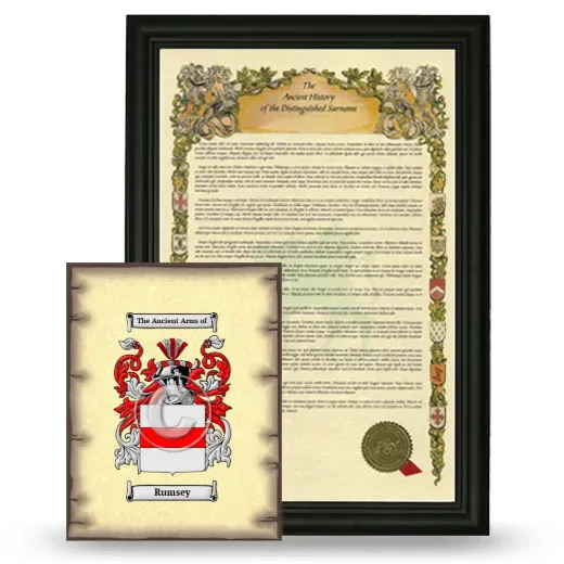 Rumsey Framed History and Coat of Arms Print - Black
