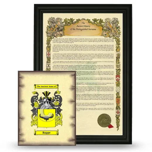 Ruppe Framed History and Coat of Arms Print - Black
