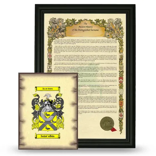 Saint'albin Framed History and Coat of Arms Print - Black