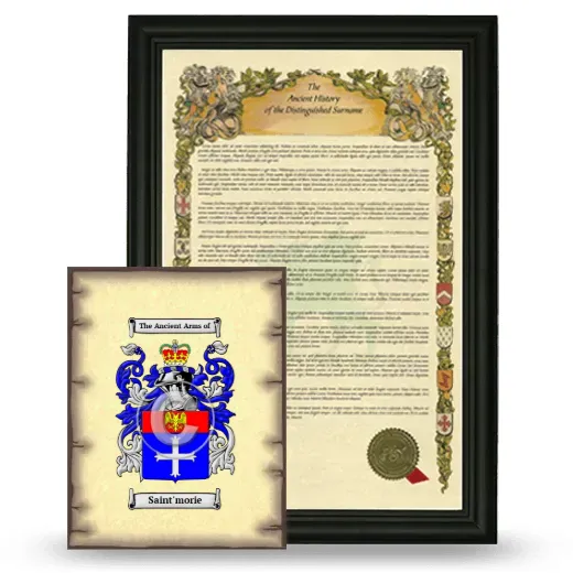 Saint'morie Framed History and Coat of Arms Print - Black