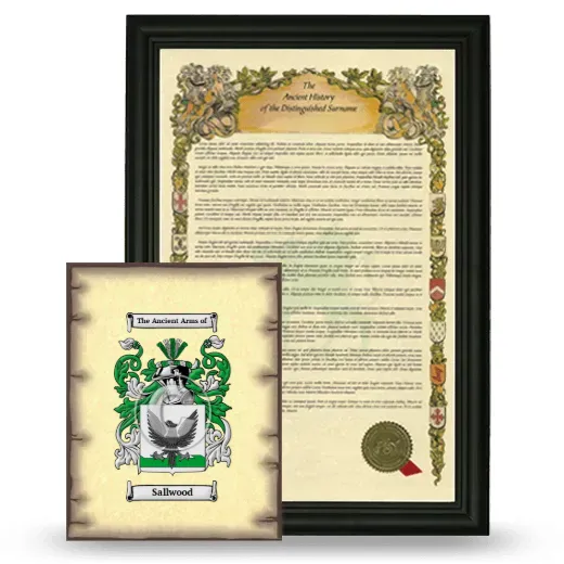 Sallwood Framed History and Coat of Arms Print - Black