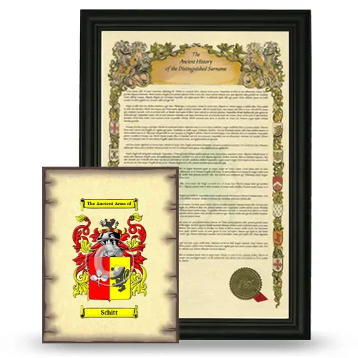 Schitt Framed History and Coat of Arms Print - Black