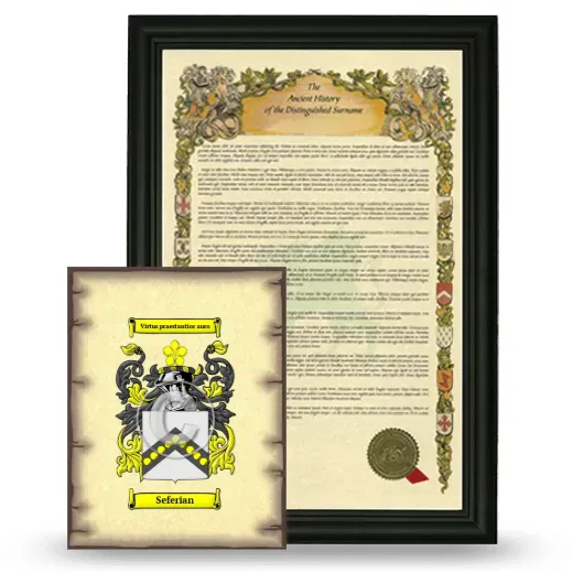 Seferian Framed History and Coat of Arms Print - Black