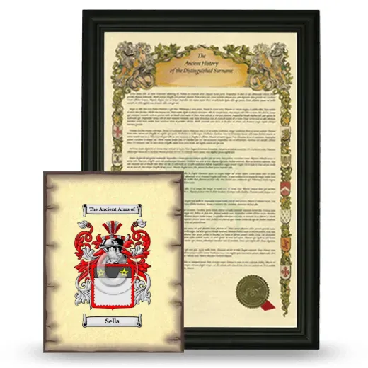 Sella Framed History and Coat of Arms Print - Black