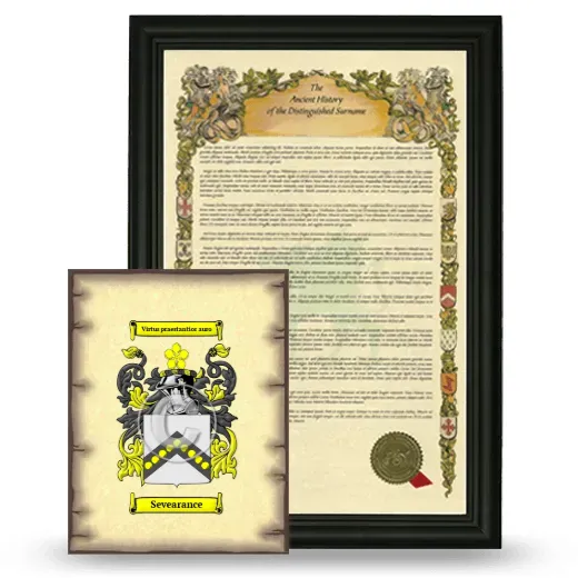 Sevearance Framed History and Coat of Arms Print - Black