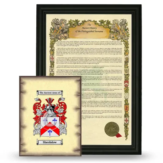 Sherdalow Framed History and Coat of Arms Print - Black