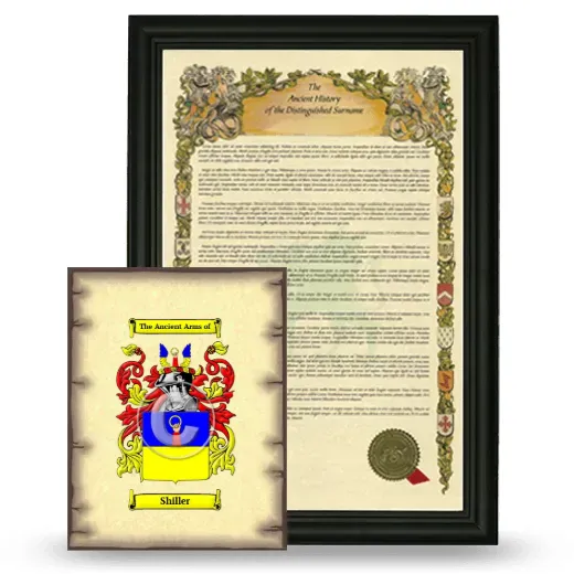 Shiller Framed History and Coat of Arms Print - Black