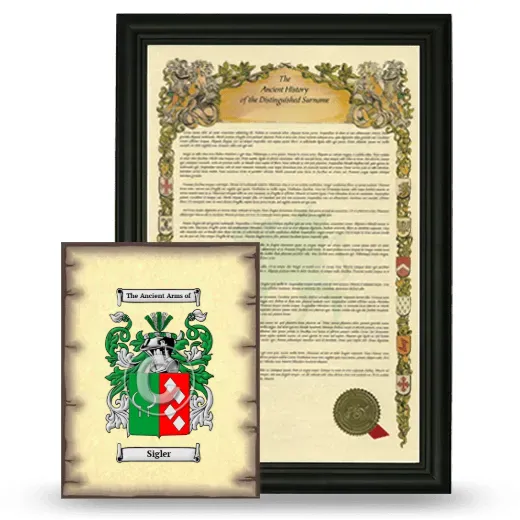 Sigler Framed History and Coat of Arms Print - Black