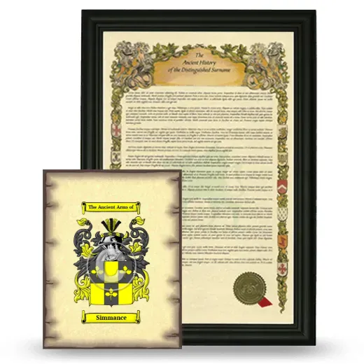 Simmance Framed History and Coat of Arms Print - Black