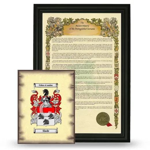 Slade Framed History and Coat of Arms Print - Black
